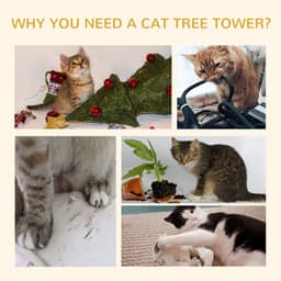 image-Large Cat Tree Scratching Post Condo Pet House Kitty Play Tunnel Toy 240 - 260H