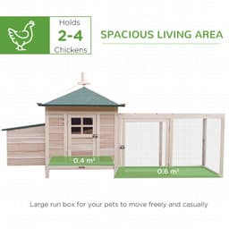 image-Chicken Coop Small Animal Pet Cage w/ Nesting Box Outdoor Run Backyard Wooden