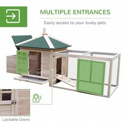 image-Chicken Coop Small Animal Pet Cage w/ Nesting Box Outdoor Run Backyard Wooden