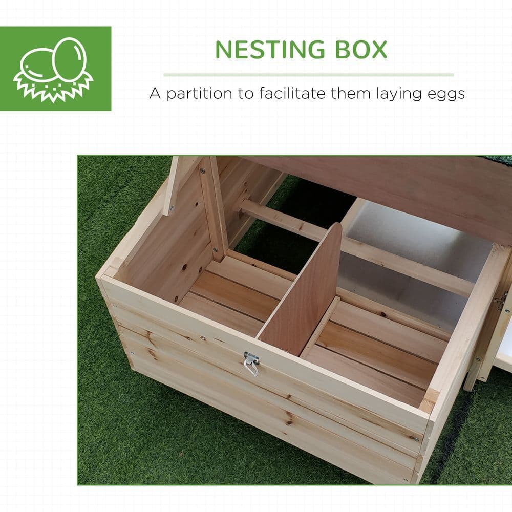 image-Chicken Coop Small Animal Pet Cage w/ Nesting Box Outdoor Run Backyard Wooden