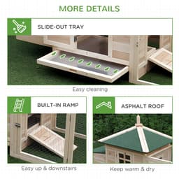 image-Chicken Coop Small Animal Pet Cage w/ Nesting Box Outdoor Run Backyard Wooden