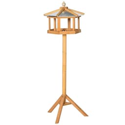 image-Bird Stand Feeder Table Feeding Station Garden Wood Coop Parrot Nesting Stand