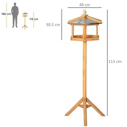 image-Bird Stand Feeder Table Feeding Station Garden Wood Coop Parrot Nesting Stand