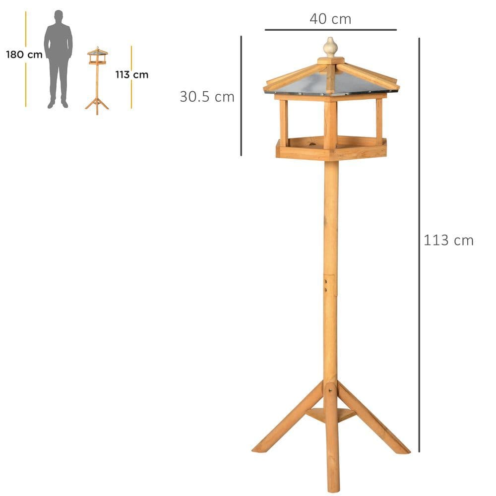 image-Bird Stand Feeder Table Feeding Station Garden Wood Coop Parrot Nesting Stand