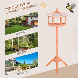 image-Bird Stand Feeder Table Feeding Station Garden Wood Coop Parrot Nesting Stand