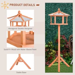 image-Bird Stand Feeder Table Feeding Station Garden Wood Coop Parrot Nesting Stand