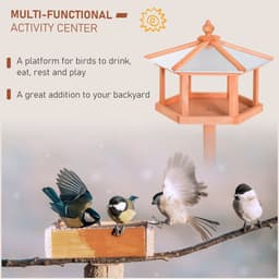 image-Bird Stand Feeder Table Feeding Station Garden Wood Coop Parrot Nesting Stand