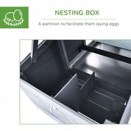 image-Small Chicken Coop Hen Cage Nesting Box w/ Outdoor Run Grey 150.5 x 54 x 87 cm