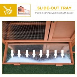 image-2 Tier Wood Rabbit Hutch Water Resistant Asphalt Roof Ramp 144 x 64.5 x 100 cm