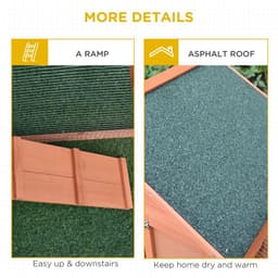 image-2 Tier Wood Rabbit Hutch Water Resistant Asphalt Roof Ramp 144 x 64.5 x 100 cm