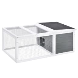 image-Rabbit Hutch Small Animal Cage Pet Run Cover, with Water-resistant Asphalt Roof