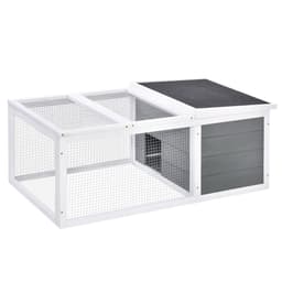 image-Rabbit Hutch Small Animal Cage Pet Run Cover, with Water-resistant Asphalt Roof