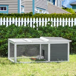 image-Rabbit Hutch Small Animal Cage Pet Run Cover, with Water-resistant Asphalt Roof