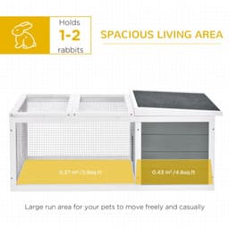 image-Rabbit Hutch Small Animal Cage Pet Run Cover, with Water-resistant Asphalt Roof