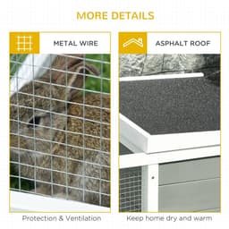 image-Rabbit Hutch Small Animal Cage Pet Run Cover, with Water-resistant Asphalt Roof