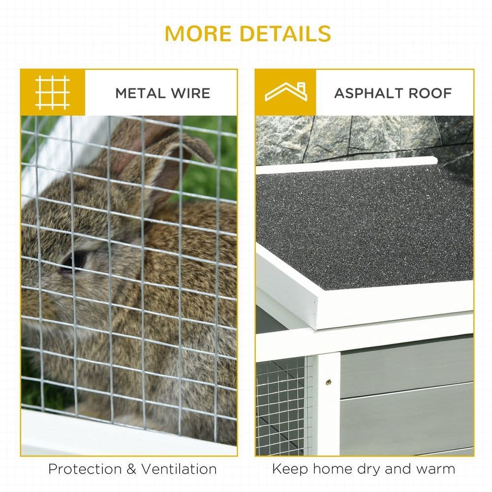 image-Rabbit Hutch Small Animal Cage Pet Run Cover, with Water-resistant Asphalt Roof