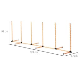 image-Dog Agility Weave Poles Training Obstacle Course Set Slalom Equipment w/ Whistle