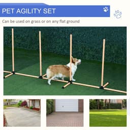 image-Dog Agility Weave Poles Training Obstacle Course Set Slalom Equipment w/ Whistle