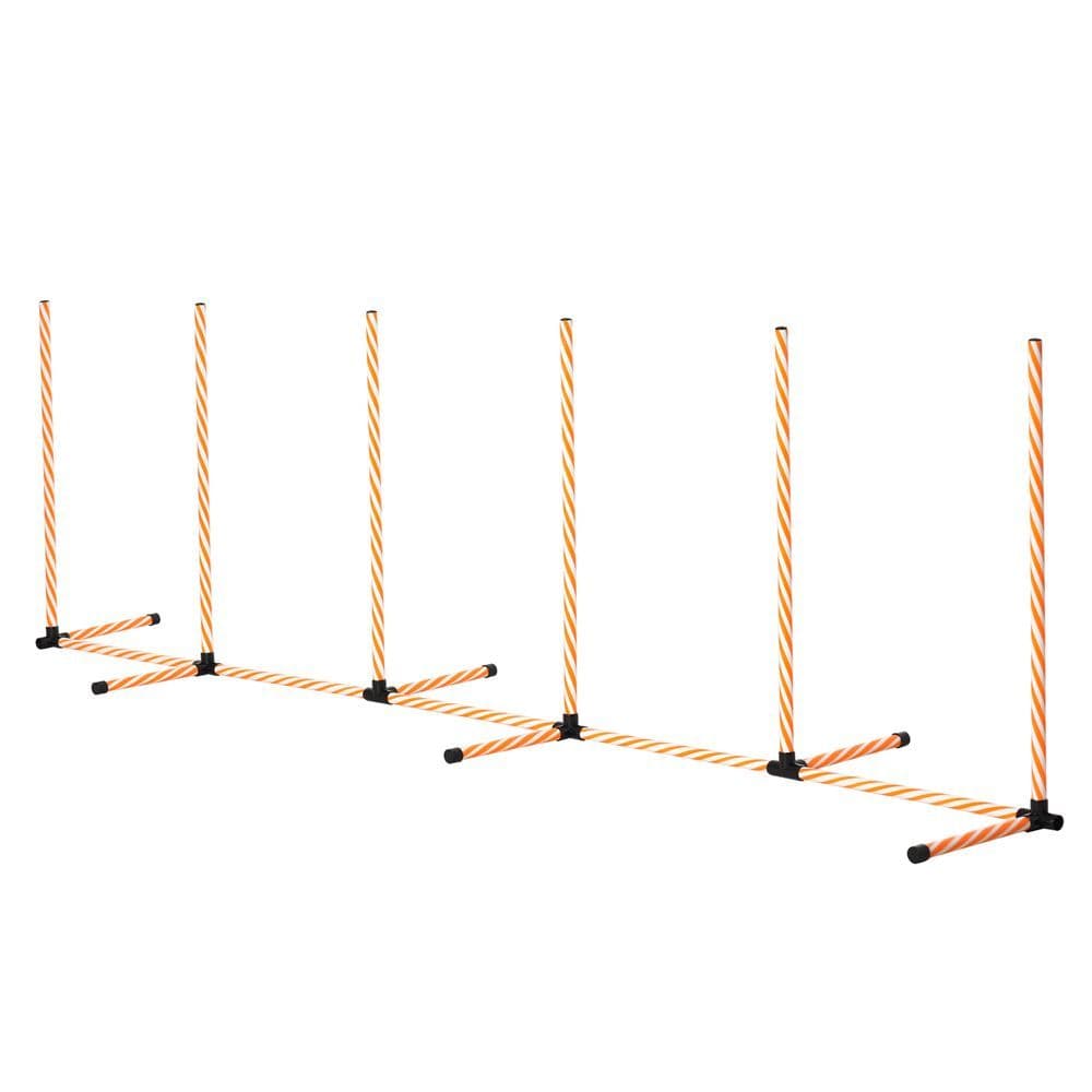 image-Dog Agility Weave Poles Training Obstacle Course Set Slalom Equipment w/ Whistle