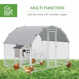 image-Chicken Run One Room Galvanised Chicken Coop Hen House w/ Cover 2.8 x 1.9 x 2m
