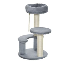 image-Cat Tree Scratcher Kitty Activity Play Center Post 2 Perch w/ Hanging Sisal Rope
