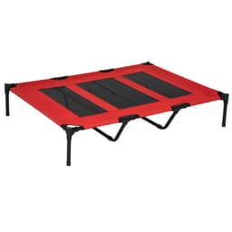 image-Cooling Elevated Dog Bed Portable Raised Pet Cot for Indoor & Outdoor, Red