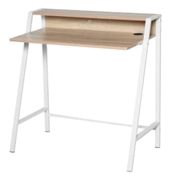 image-Computer Workstation Storage Shelf Color White and Oak