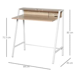 image-Computer Workstation Storage Shelf Color White and Oak
