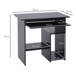 image-Computer Desk, 73.5H cm-Black