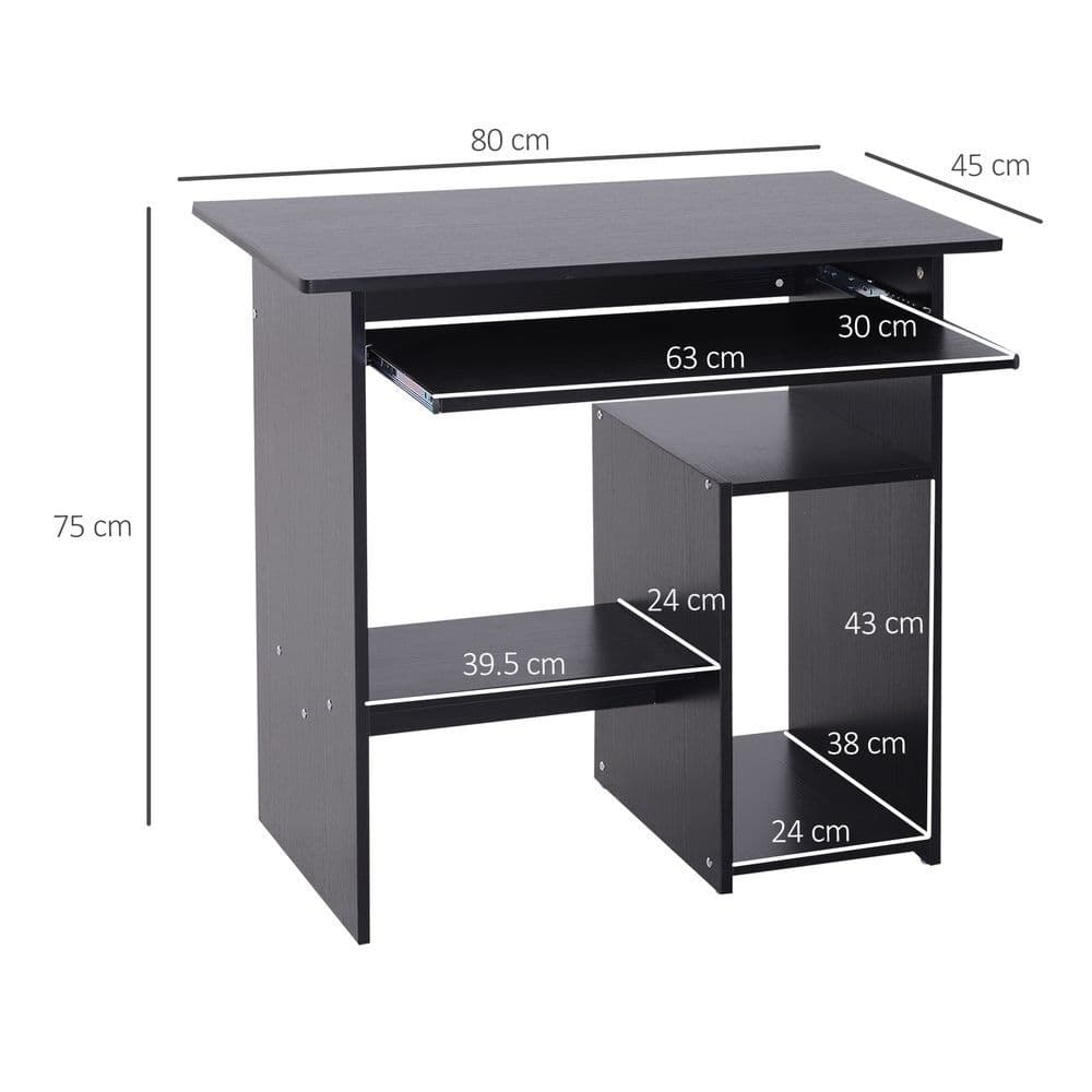 image-Computer Desk, 73.5H cm-Black