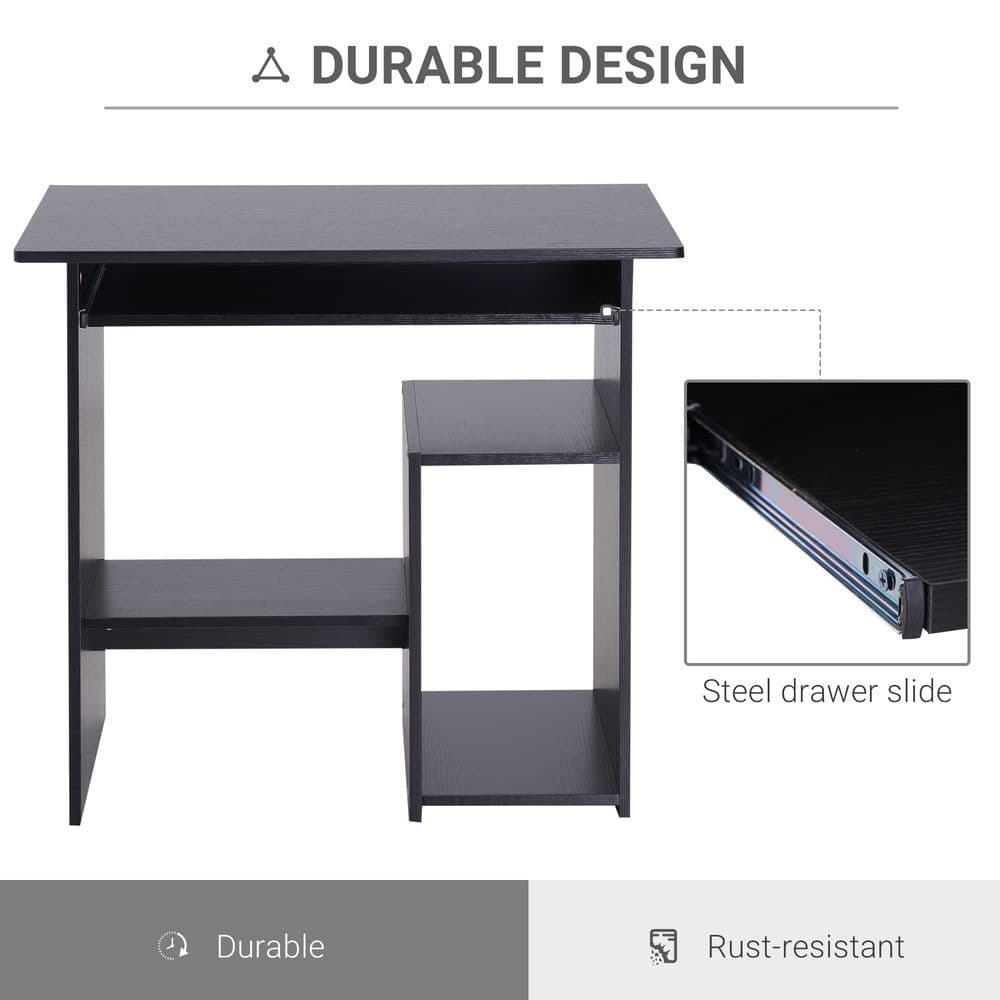 image-Computer Desk, 73.5H cm-Black