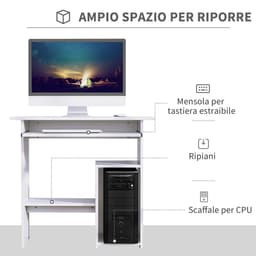 image-Computer Desk, 73.5H cm-White