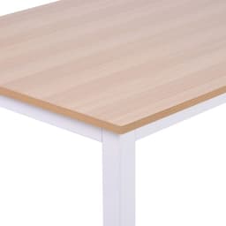 image-Computer Desk W/ White Metal Frame MDF, 120W x 60D x 76Hcm-Oak Grain Tone
