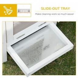 image-Indoor Rabbit Hutch Separable Guinea Pig Cage Bunny Run w/ Slide Out Tray - Grey
