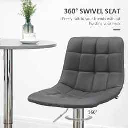 image-Set of 2, Adjustable Breakfast Dining Stools Swivel and Footrest, Grey