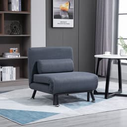 image-Faux Suede 5-Position Futon Single Sofa Bed Black