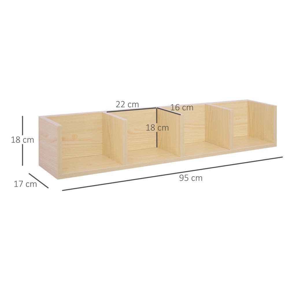 image-95Lx17Wx16.5H cm Multi-Media Storage Wooden Shelf