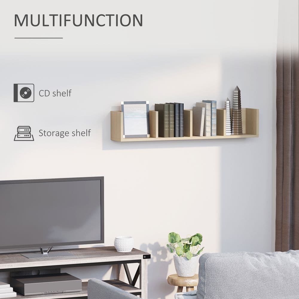image-95Lx17Wx16.5H cm Multi-Media Storage Wooden Shelf