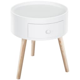image-Round Coffee Table, ?38 x 45H cm-White