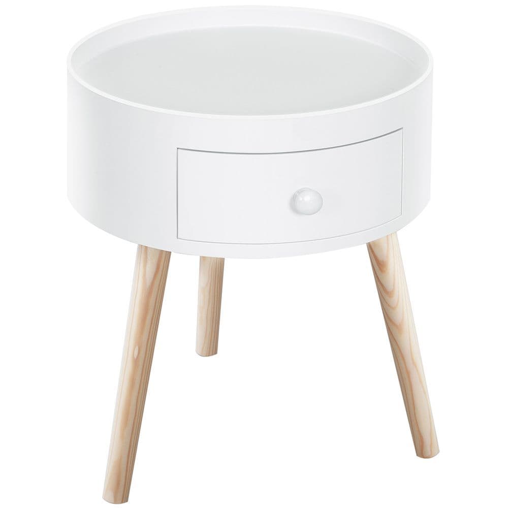 image-Round Coffee Table, ?38 x 45H cm-White