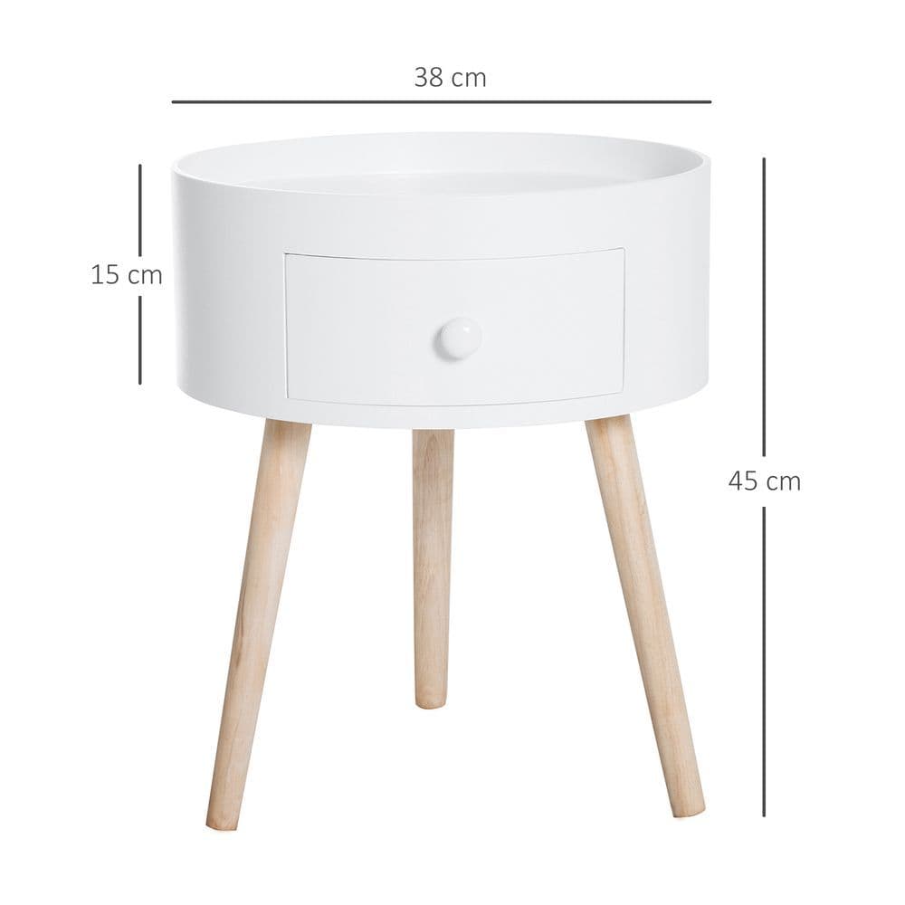 image-Round Coffee Table, ?38 x 45H cm-White