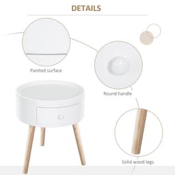 image-Round Coffee Table, ?38 x 45H cm-White