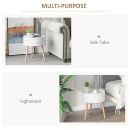 image-Round Coffee Table, ?38 x 45H cm-White