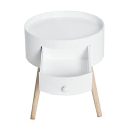 image-Round Coffee Table, ?38 x 45H cm-White