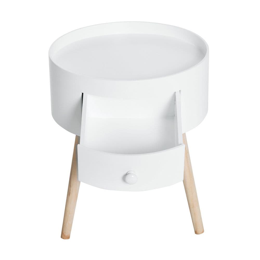 image-Round Coffee Table, ?38 x 45H cm-White