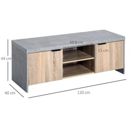 image-Wooden TV Stand Cabinet Home Media Center DVD CD Storage Unit Grey