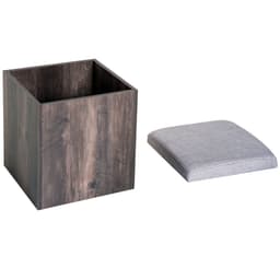 image-5Pcs Garden Wooden Dining Table Set Particle Removable Lid Board Chair Seat-Grey