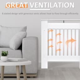 image-Radiator Cover Wooden Cabinet Shelving Home Office Vertical Slattted Vent
