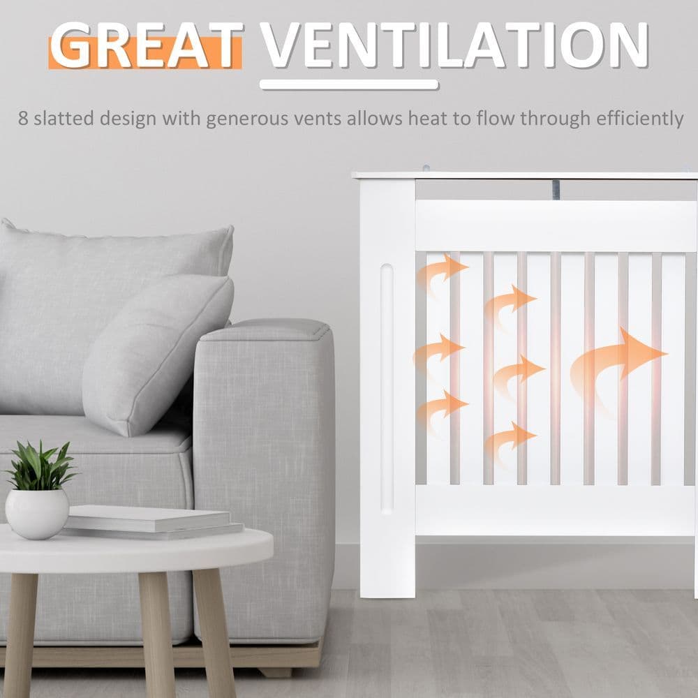 image-Radiator Cover Wooden Cabinet Shelving Home Office Vertical Slattted Vent