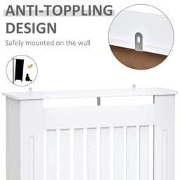 image-Radiator Cover Wooden Cabinet Shelving Home Office Vertical Slattted Vent